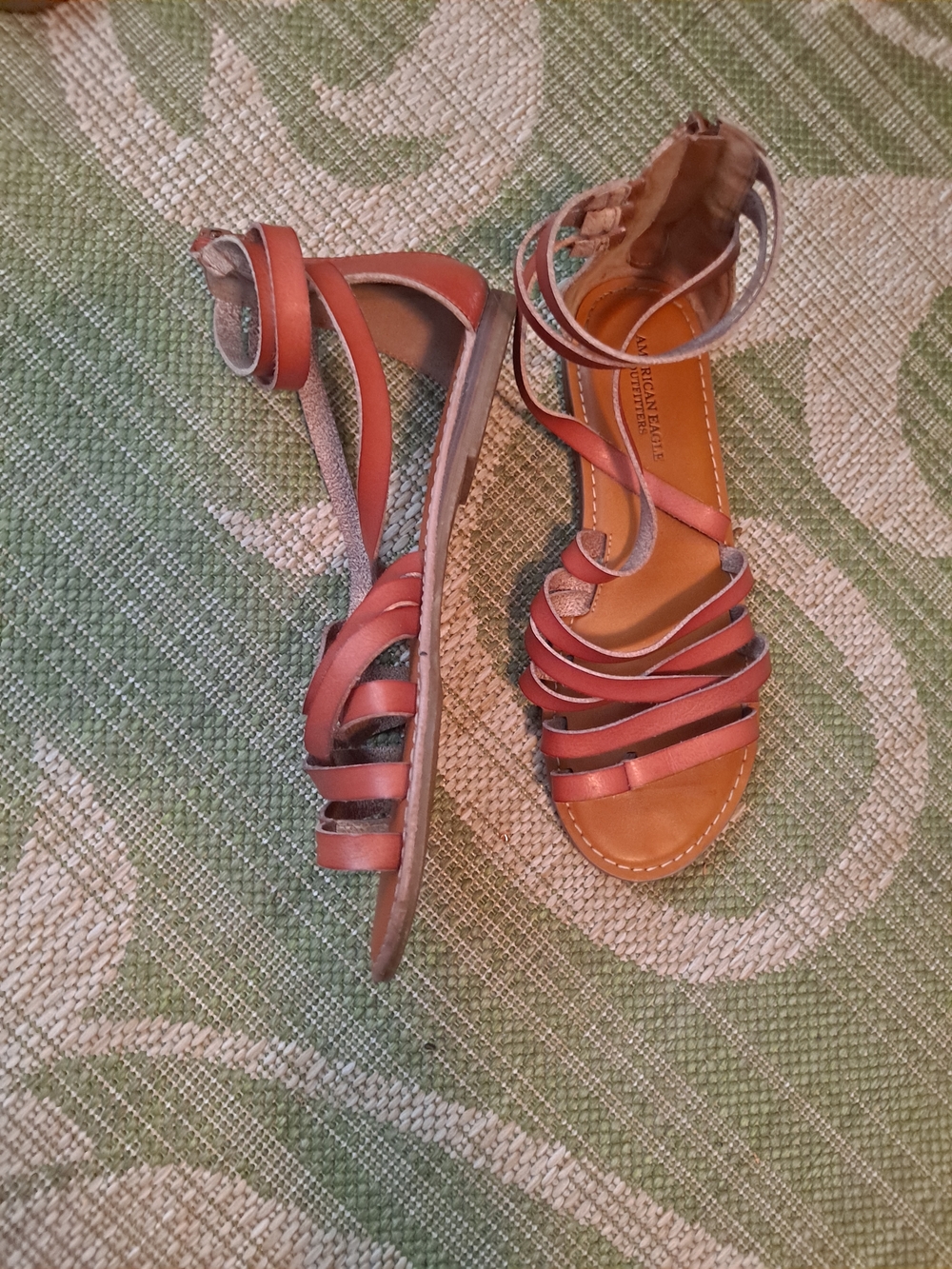 American Eagle Outfitters Brown Strappy Ankle Wrap Sandals